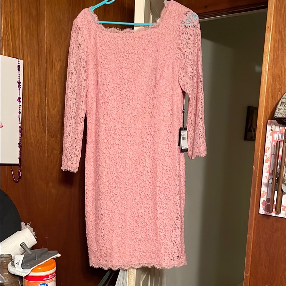 Elegant Pink Lace Dress